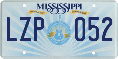 MS license plate LZP052