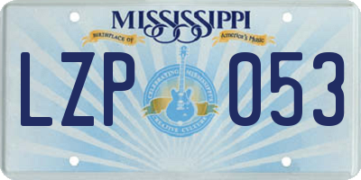 MS license plate LZP053