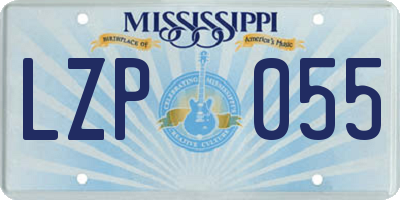 MS license plate LZP055
