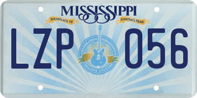 MS license plate LZP056