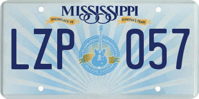 MS license plate LZP057