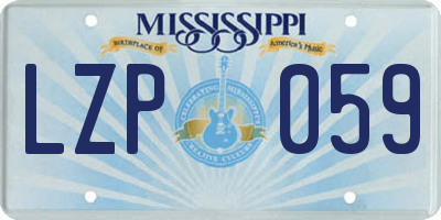 MS license plate LZP059
