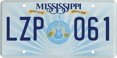MS license plate LZP061