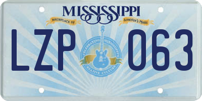 MS license plate LZP063
