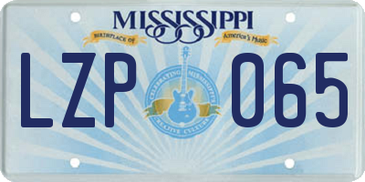 MS license plate LZP065