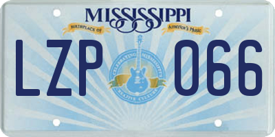 MS license plate LZP066