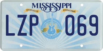 MS license plate LZP069