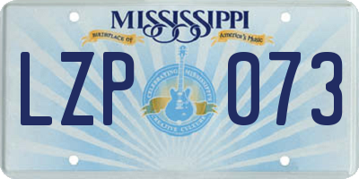 MS license plate LZP073
