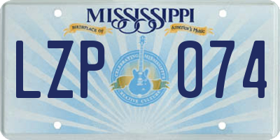 MS license plate LZP074