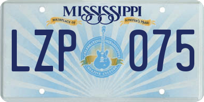 MS license plate LZP075