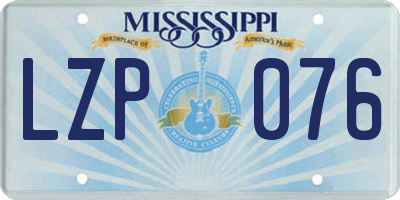 MS license plate LZP076