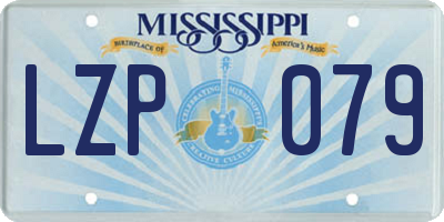 MS license plate LZP079