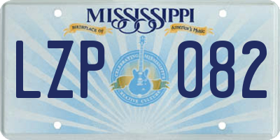 MS license plate LZP082
