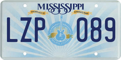 MS license plate LZP089