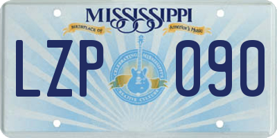 MS license plate LZP090