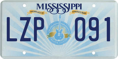 MS license plate LZP091