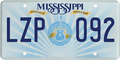 MS license plate LZP092