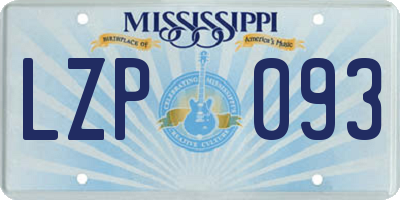 MS license plate LZP093