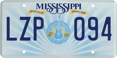 MS license plate LZP094