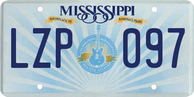MS license plate LZP097