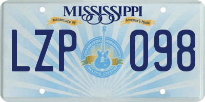 MS license plate LZP098