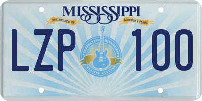 MS license plate LZP100