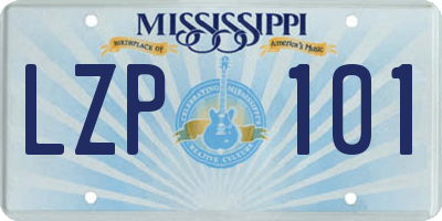 MS license plate LZP101