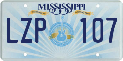 MS license plate LZP107