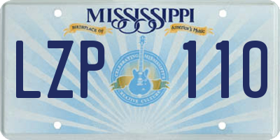 MS license plate LZP110
