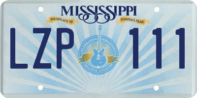 MS license plate LZP111
