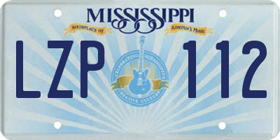 MS license plate LZP112