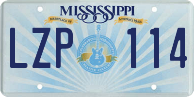 MS license plate LZP114