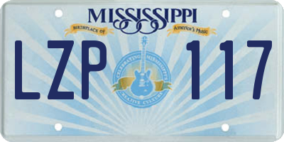 MS license plate LZP117