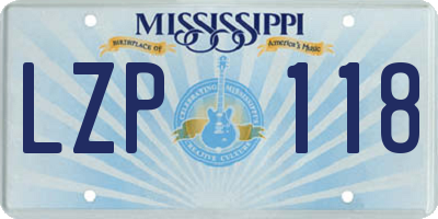 MS license plate LZP118