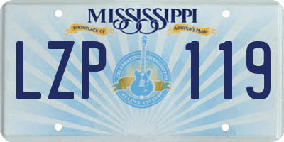MS license plate LZP119