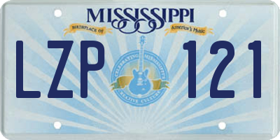 MS license plate LZP121