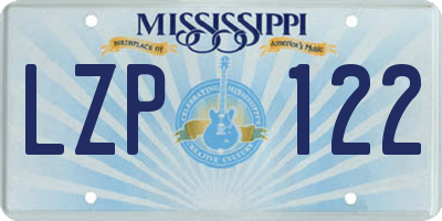 MS license plate LZP122