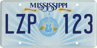 MS license plate LZP123