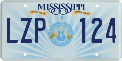 MS license plate LZP124