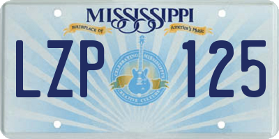 MS license plate LZP125