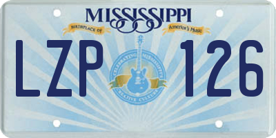 MS license plate LZP126