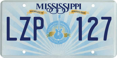 MS license plate LZP127
