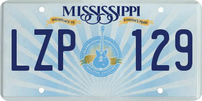 MS license plate LZP129