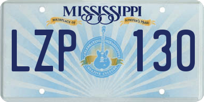 MS license plate LZP130
