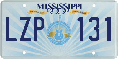 MS license plate LZP131