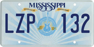 MS license plate LZP132