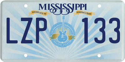 MS license plate LZP133