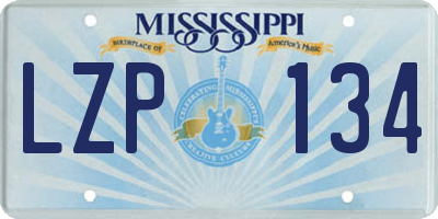 MS license plate LZP134