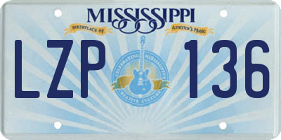 MS license plate LZP136