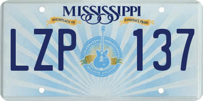 MS license plate LZP137